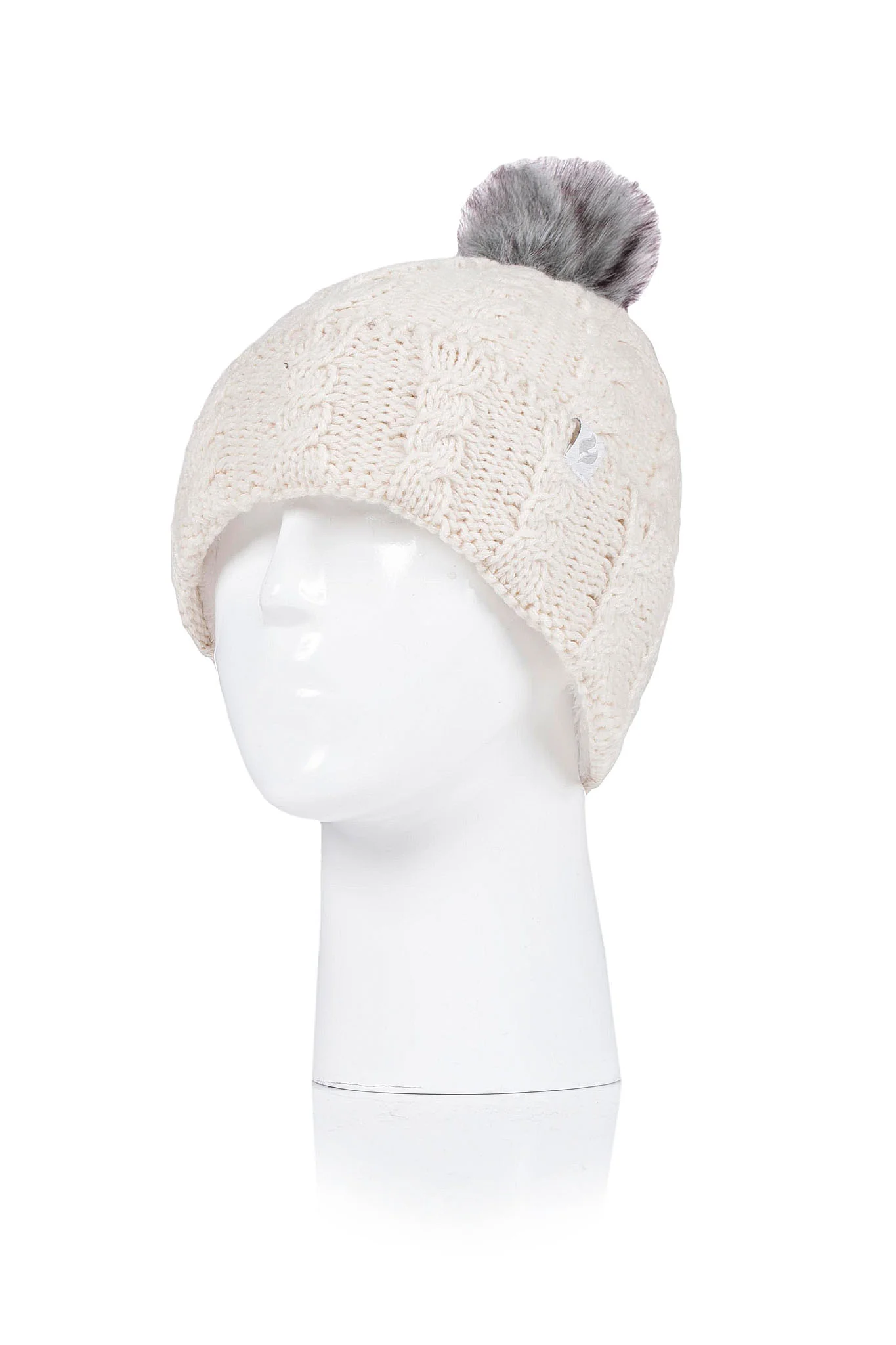 Women's Bridget Cable Knit Roll Up Pom Pom Hat - Image 4
